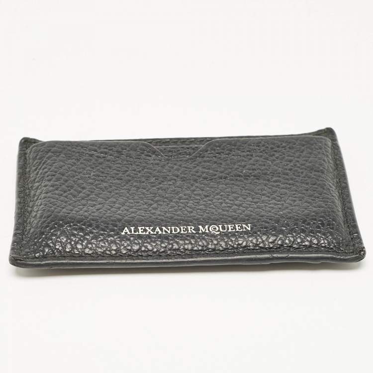 Pre Owned Alexander McQueen Black Leather Card Holder