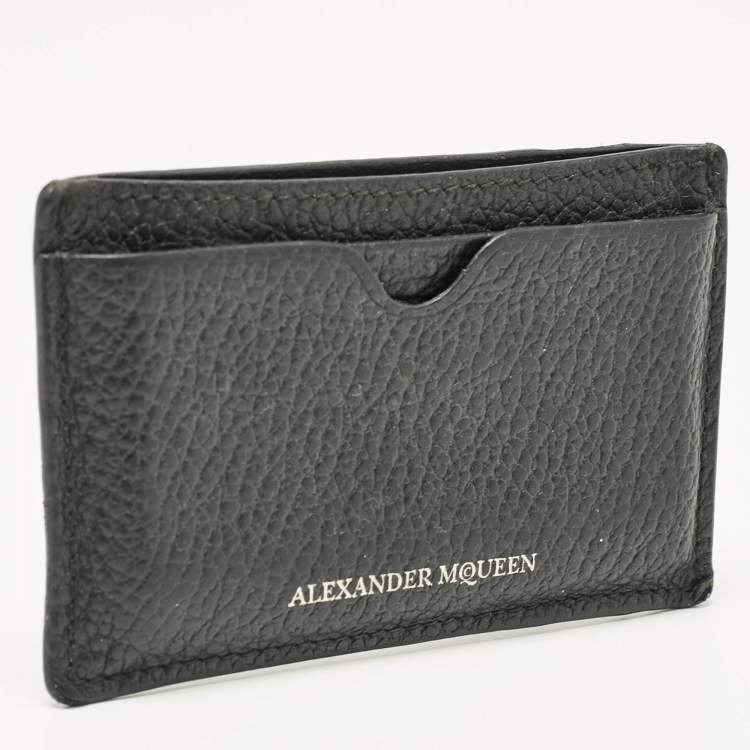 Pre Owned Alexander McQueen Black Leather Card Holder