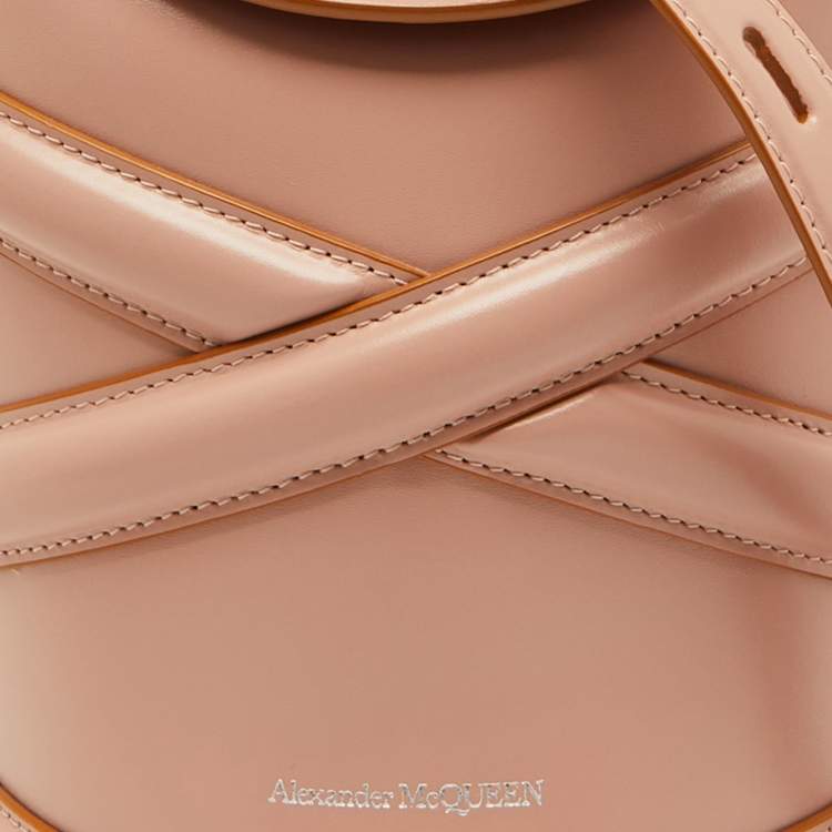 Pre Owned Alexander McQueen Dusty Pink Leather The Curve Bucket Bag