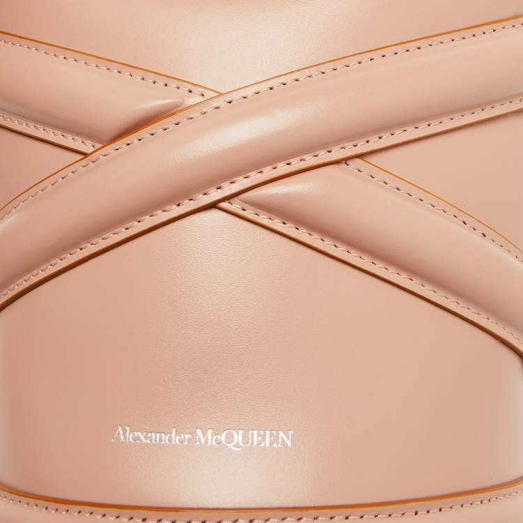 Pre Owned Alexander McQueen Dusty Pink Leather The Curve Bucket Bag