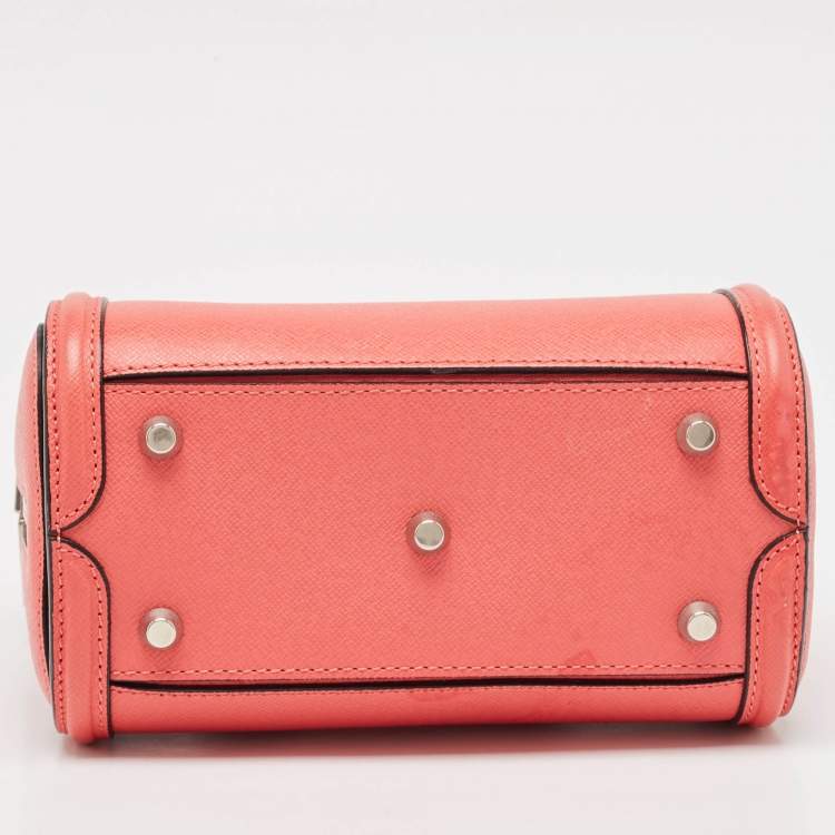 Pre Owned Alexander McQueen Pink Leather Mini Heroine Shoulder Bag