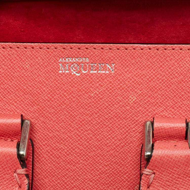 Pre Owned Alexander McQueen Pink Leather Mini Heroine Shoulder Bag