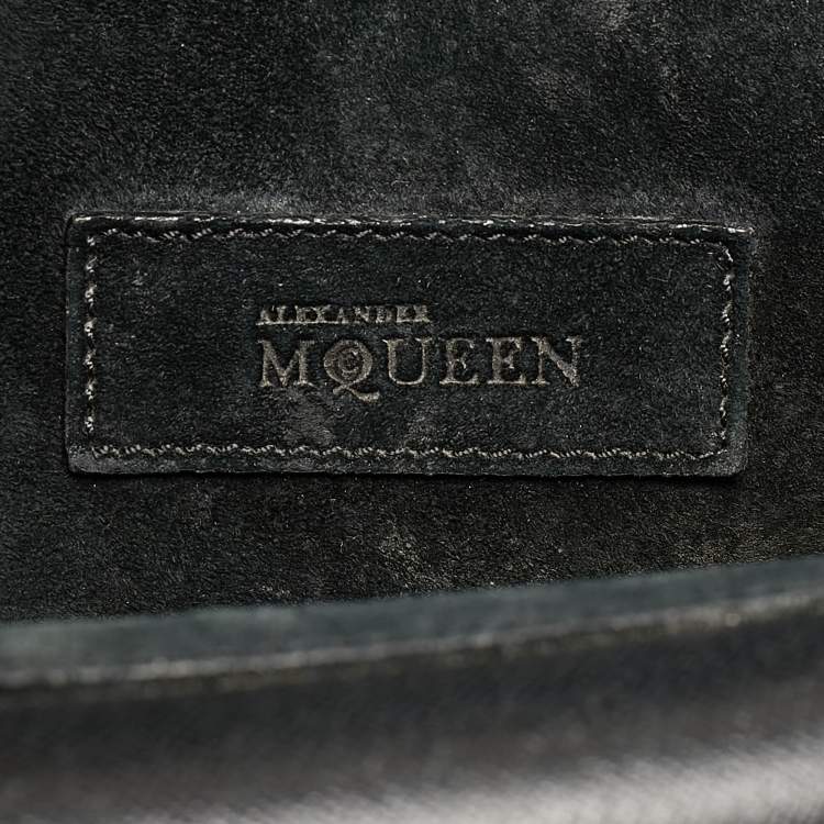Pre Owned Alexander McQueen Black Leather Heroine Chain Shoulder Bag