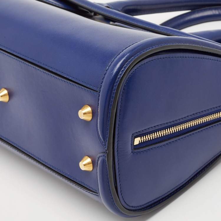 Pre Owned Alexander McQueen Blue Leather Medium Heroine Satchel