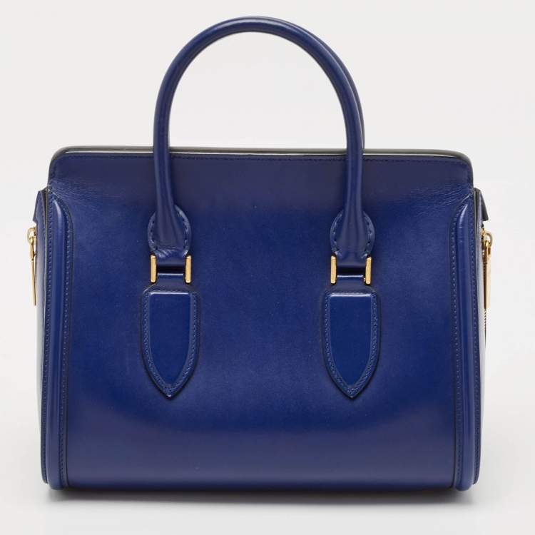 Pre Owned Alexander McQueen Blue Leather Medium Heroine Satchel