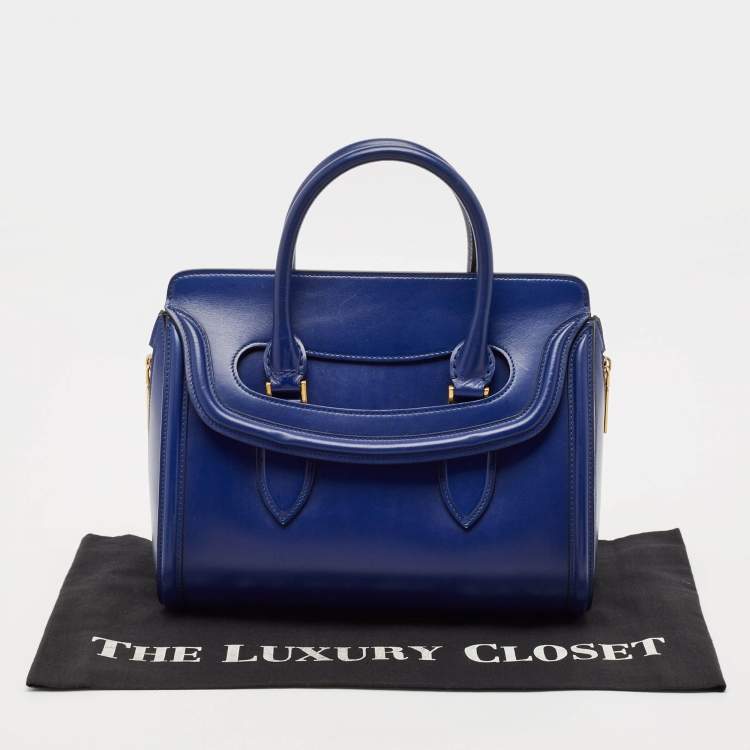 Pre Owned Alexander McQueen Blue Leather Medium Heroine Satchel