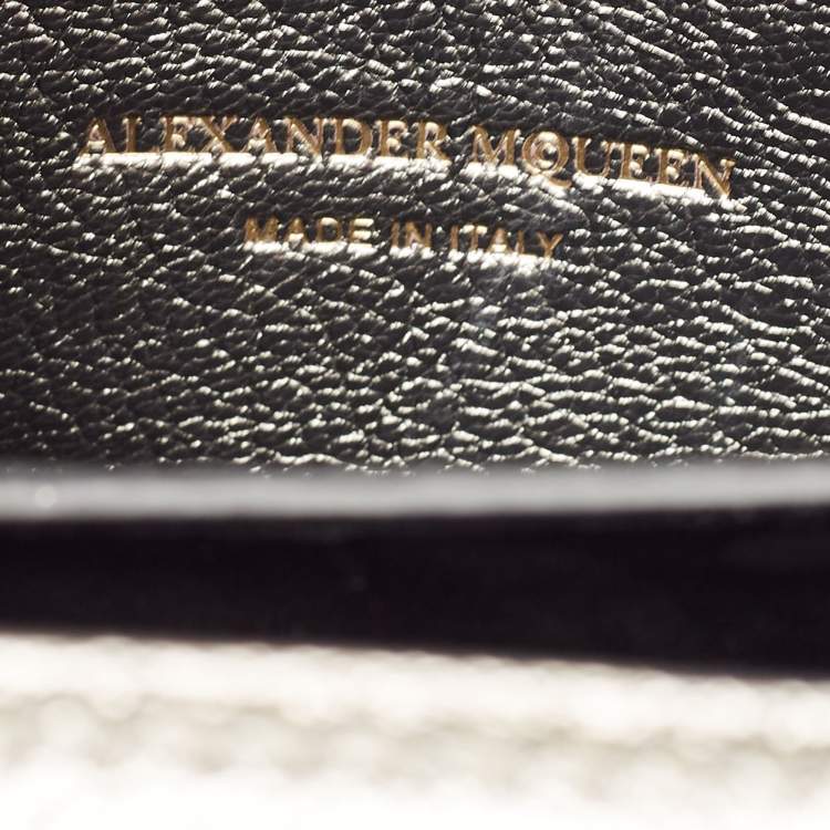 Pre Owned Alexander McQueen Metallic Leather Mini Box Bag