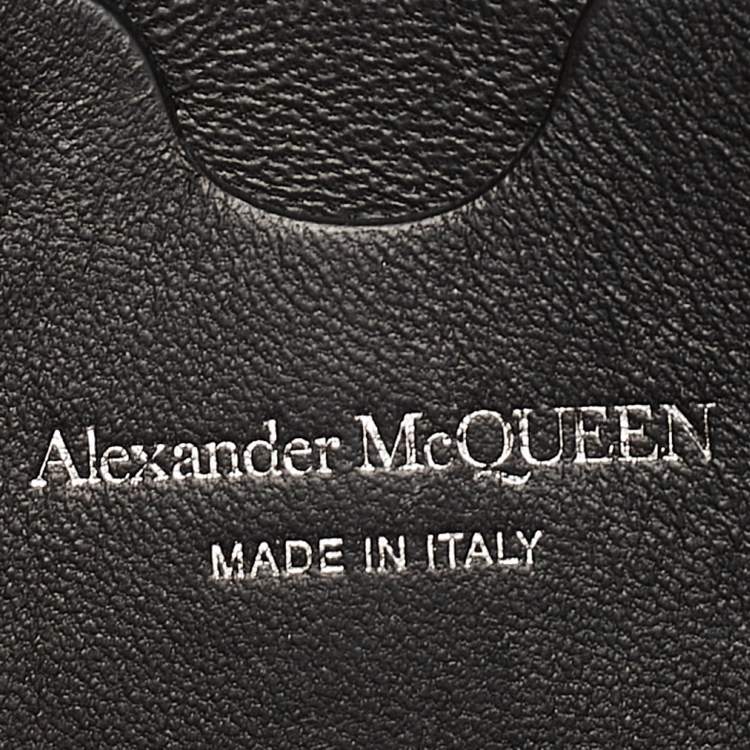 Pre Owned Alexander McQueen Black Leather Four Ring Shoulder Bag