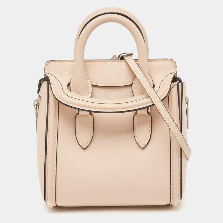 Pre Owned Alexander McQueen Beige Leather Mini Heroine Shoulder Bag