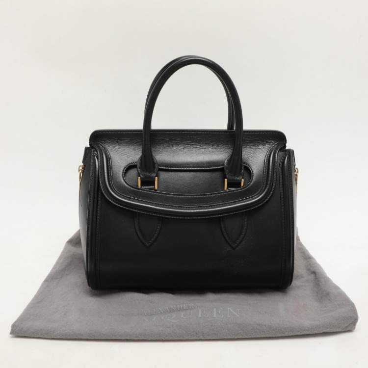 Pre Owned Alexander McQueen Black Leather Medium Heroine Satchel