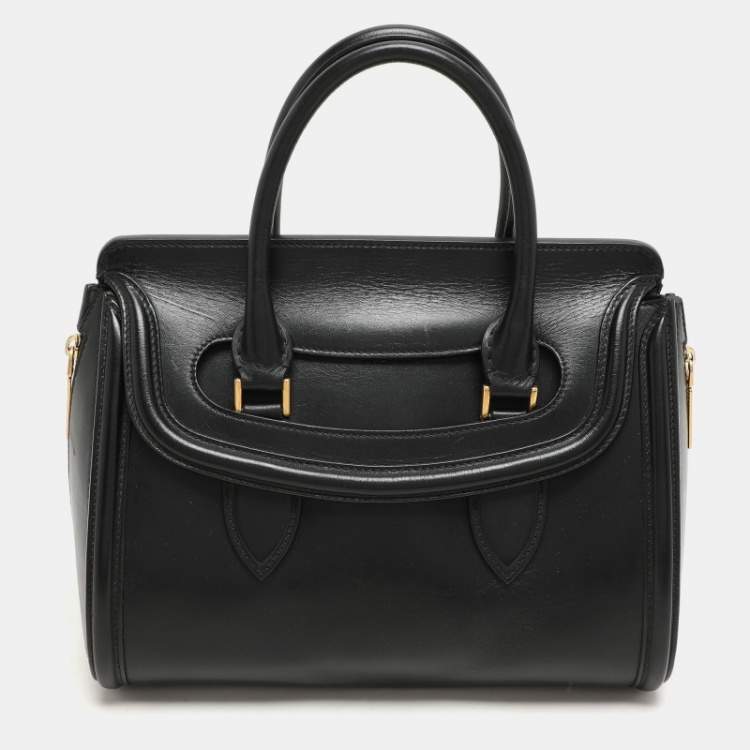 Pre Owned Alexander McQueen Black Leather Medium Heroine Satchel