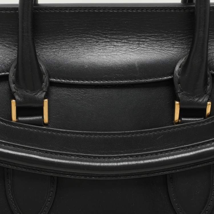 Pre Owned Alexander McQueen Black Leather Medium Heroine Satchel