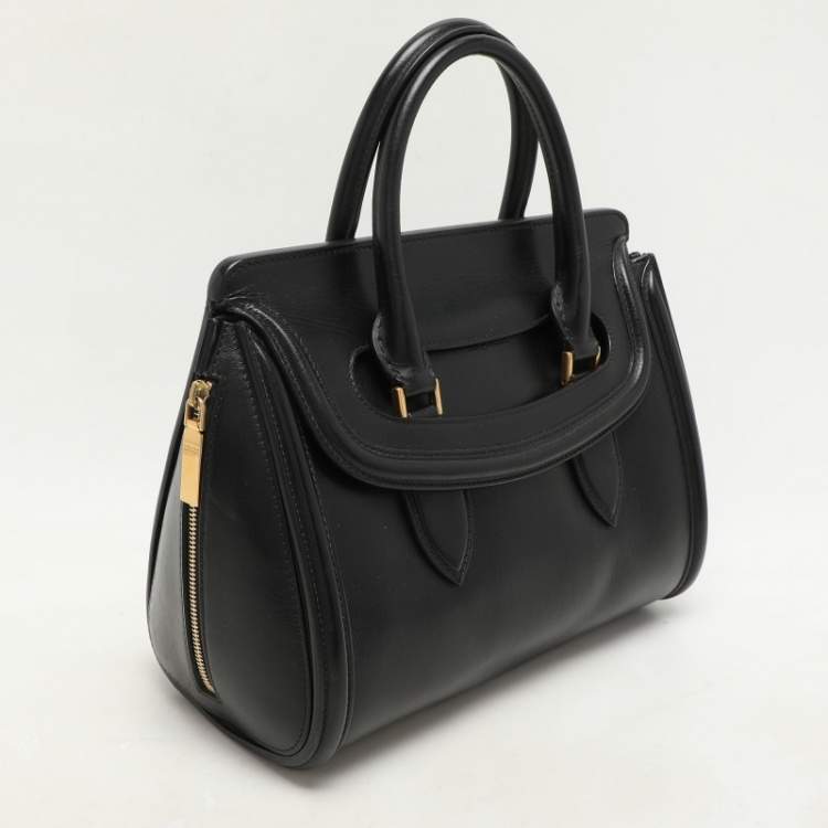 Pre Owned Alexander McQueen Black Leather Medium Heroine Satchel