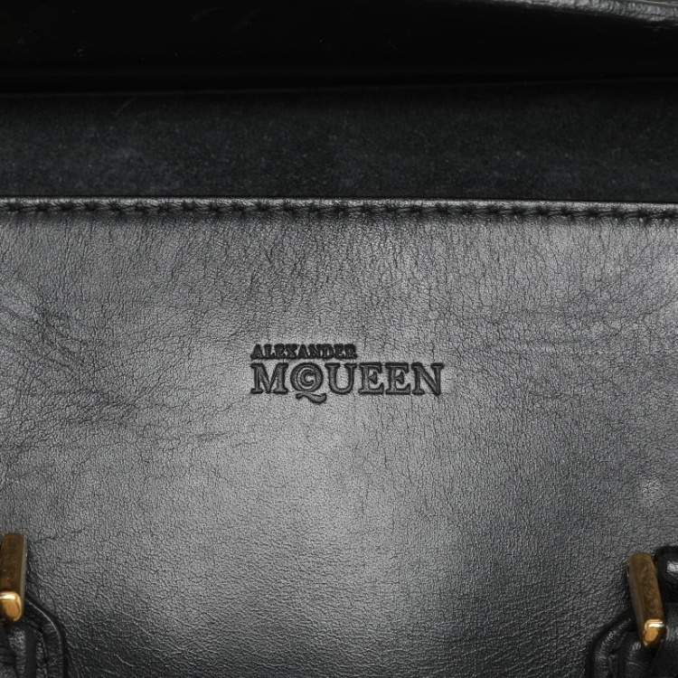 Pre Owned Alexander McQueen Black Leather Medium Heroine Satchel