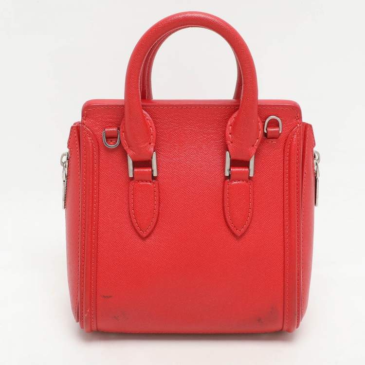 Pre Owned Alexander McQueen Red Leather Mini Heroine Satchel