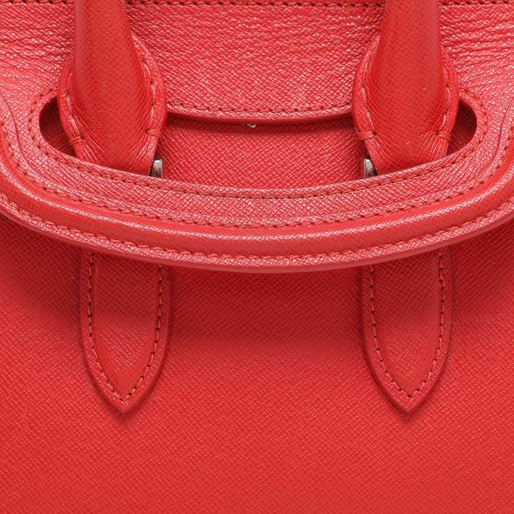 Pre Owned Alexander McQueen Red Leather Mini Heroine Satchel