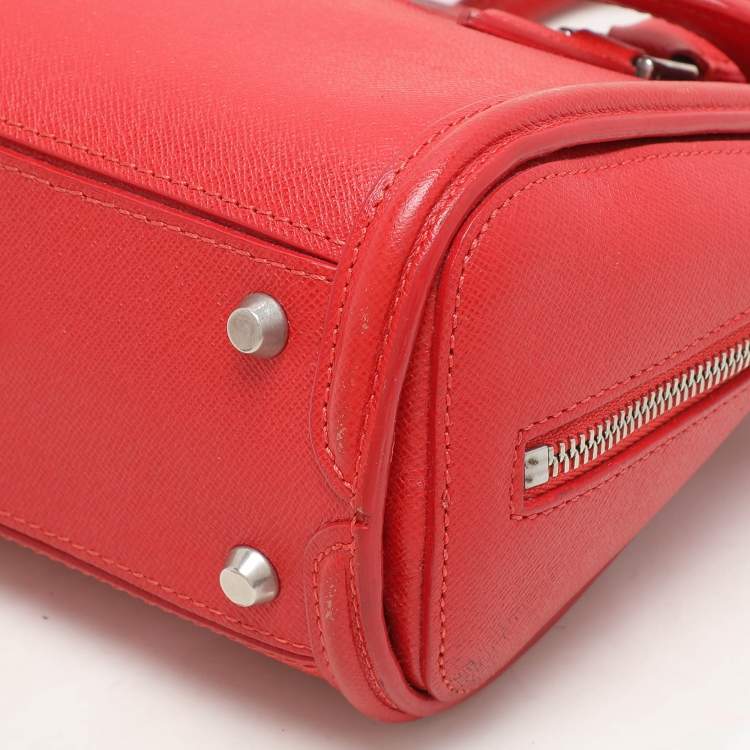 Pre Owned Alexander McQueen Red Leather Mini Heroine Satchel