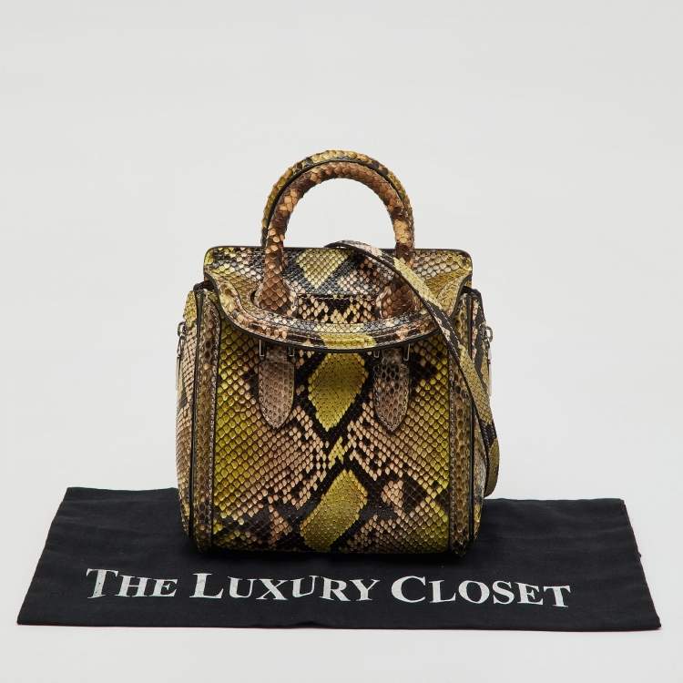Pre Owned Alexander McQueen Multicolor Python Mini Heroine Bag