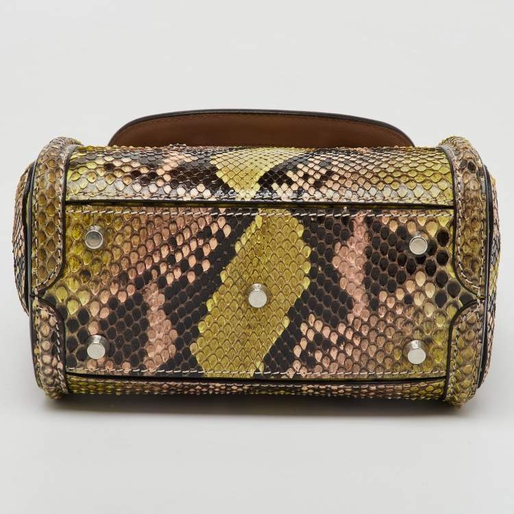 Pre Owned Alexander McQueen Multicolor Python Mini Heroine Bag