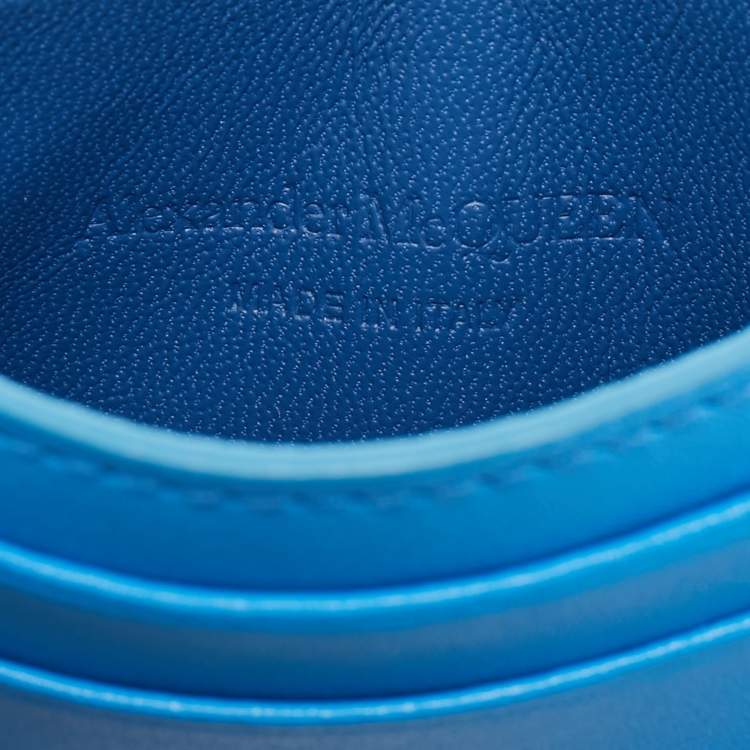 Pre Owned Alexander McQueen Blue Leather Card Holder