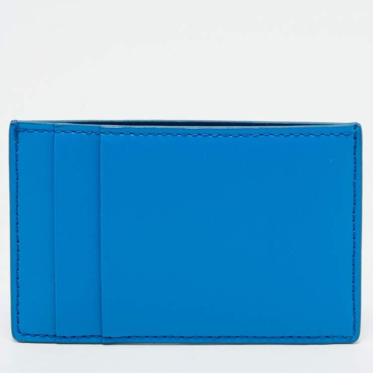 Pre Owned Alexander McQueen Blue Leather Card Holder