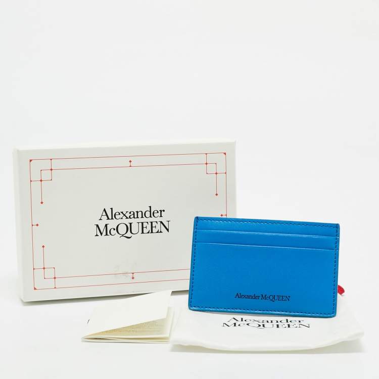 Pre Owned Alexander McQueen Blue Leather Card Holder