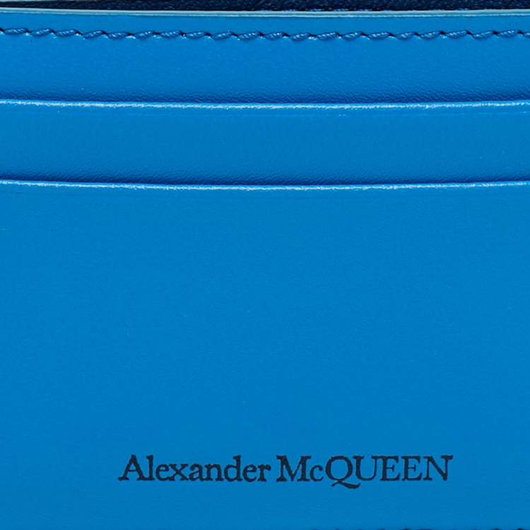 Pre Owned Alexander McQueen Blue Leather Card Holder
