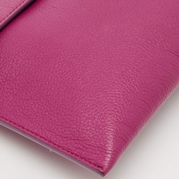 Pre Owned Alexander Mcqueen Purple Leather Skull Flap Pouch