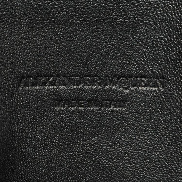 Pre Owned Alexander Mcqueen Purple Leather Skull Flap Pouch