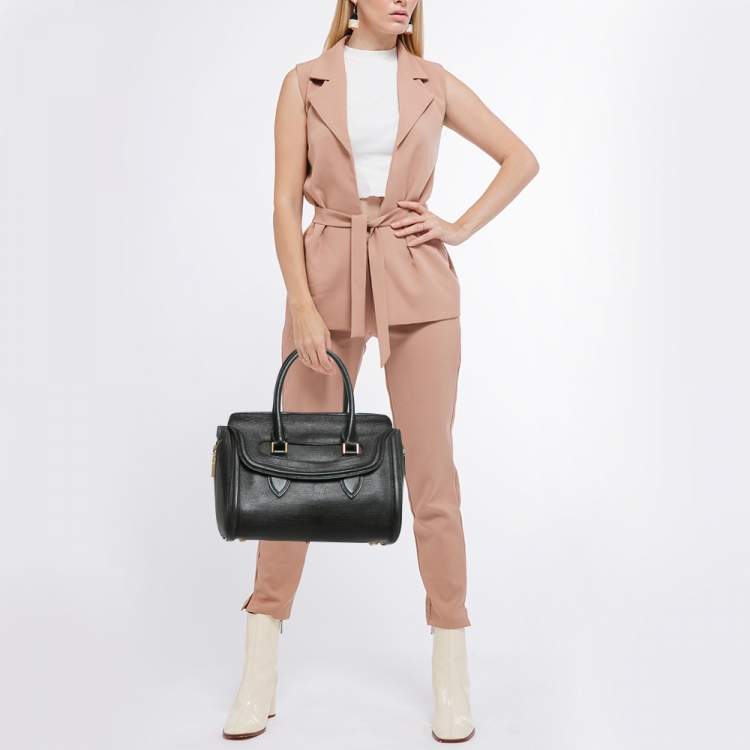 Pre Owned Alexander McQueen Black Leather Medium Heroine Satchel