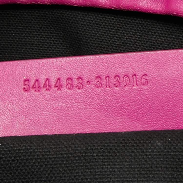 Pre Owned Alexander McQueen Magenta Leather Medium Skull Padlock Zip Bag