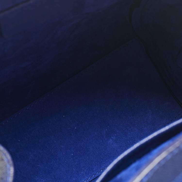 Pre Owned Alexander McQueen Navy Blue Leather Mini Heroine Tote