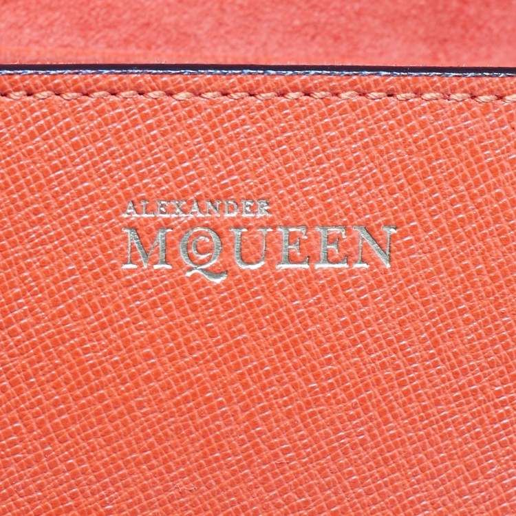 Pre Owned Alexander McQueen Orange Leather Heroine Chain Shoulder Bag