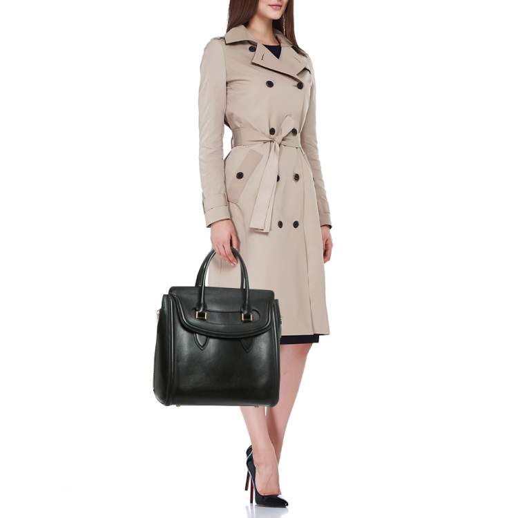 Pre Owned Alexander McQueen Black Leather Medium Heroine Tote