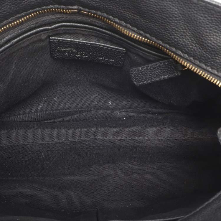 Pre Owned Alexander McQueen Black Leather Skull Padlock Satchel