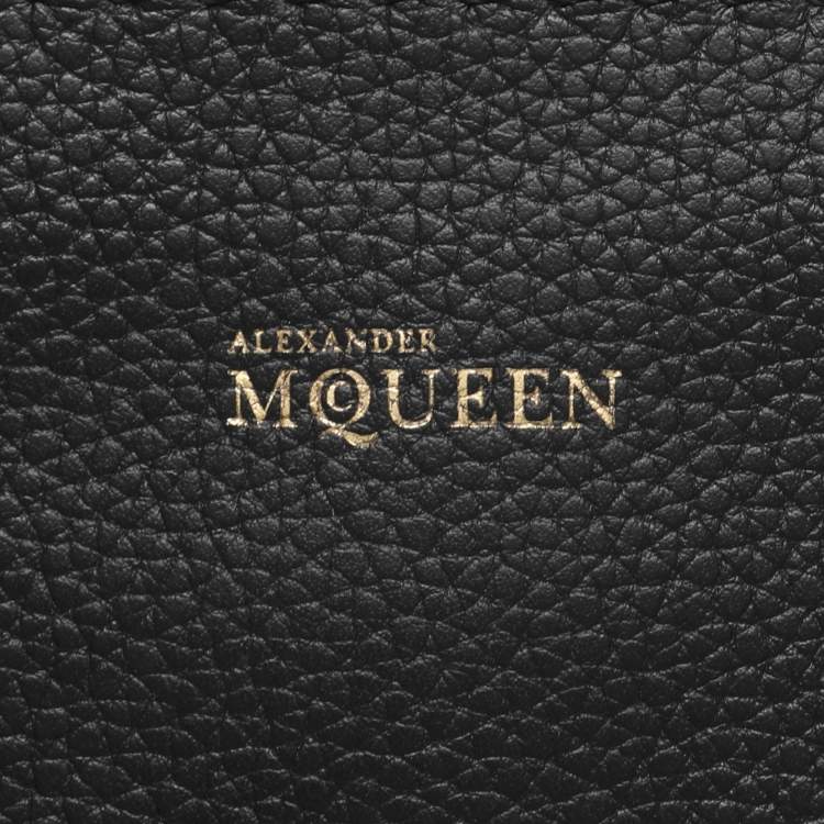 Pre Owned Alexander McQueen Black Leather Skull Padlock Satchel