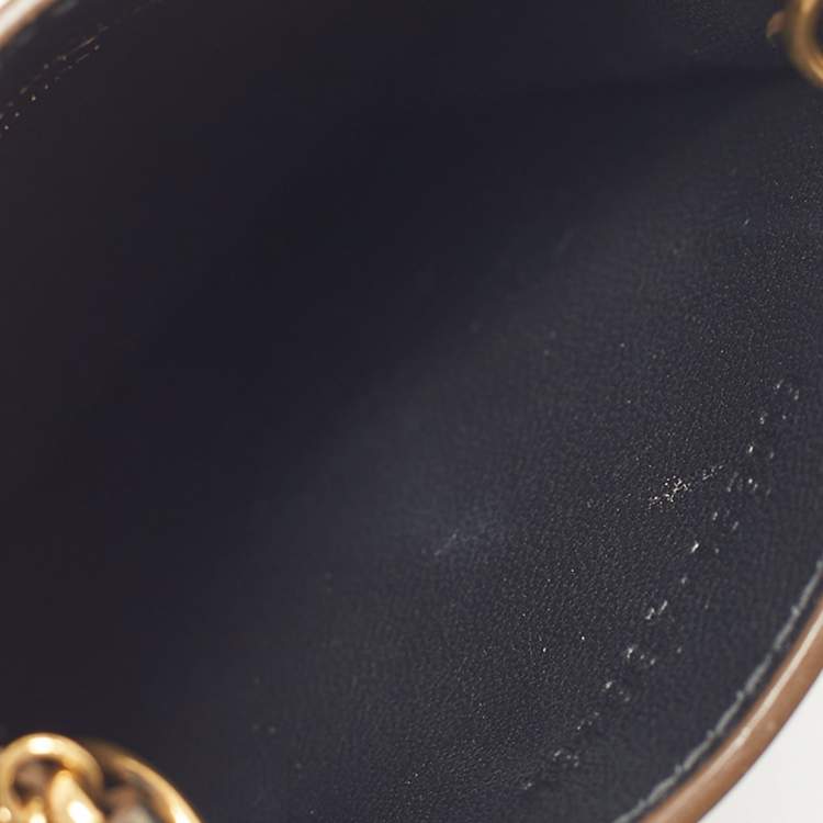 Pre Owned Alexander McQueen Metallic Leather Skull Phone Crossbody Bag