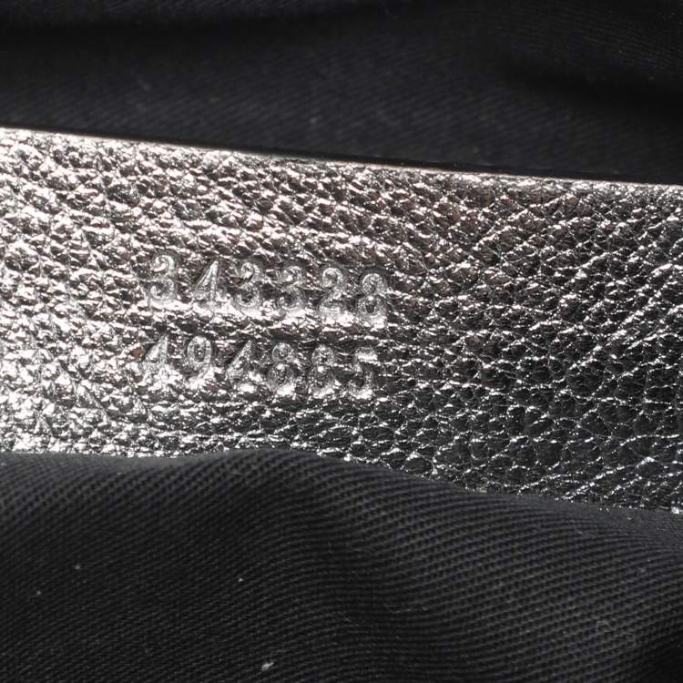 Pre Owned Alexander McQueen Metallic Silver Leather Small De Manta Clutch