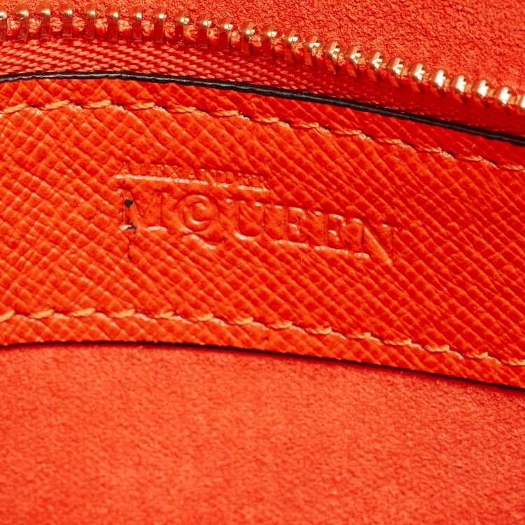 Pre Owned Alexander McQueen Orange Leather Heroine Flap Shoulder Bag