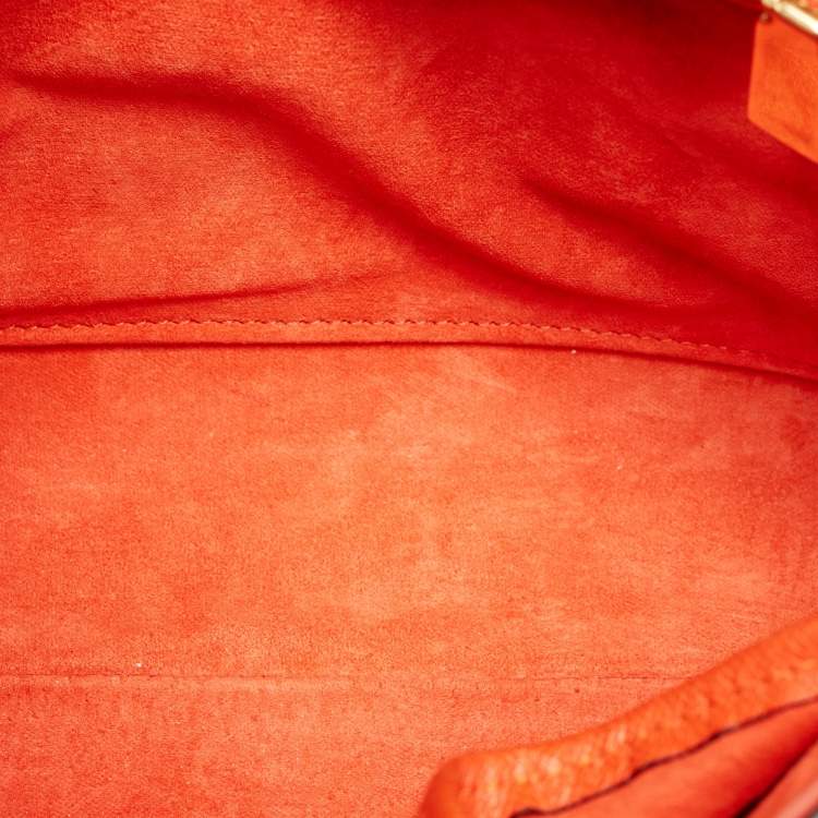 Pre Owned Alexander McQueen Orange Leather Heroine Flap Shoulder Bag