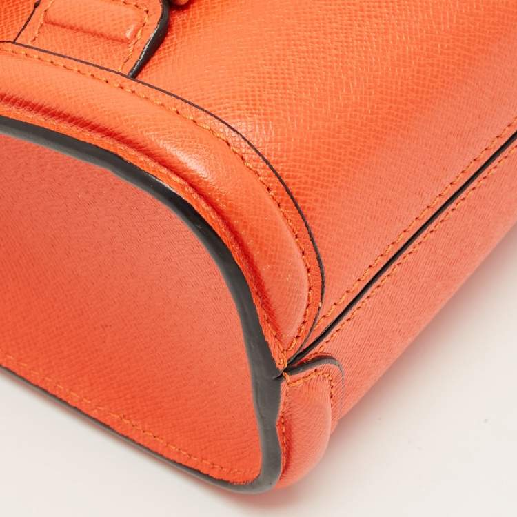 Pre Owned Alexander McQueen Orange Leather Heroine Flap Shoulder Bag