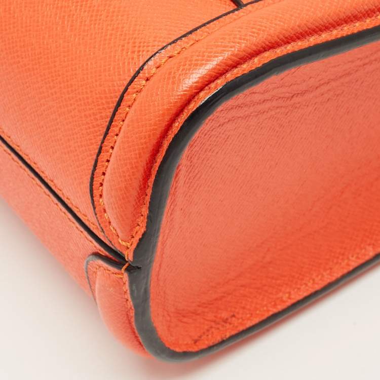 Pre Owned Alexander McQueen Orange Leather Heroine Flap Shoulder Bag