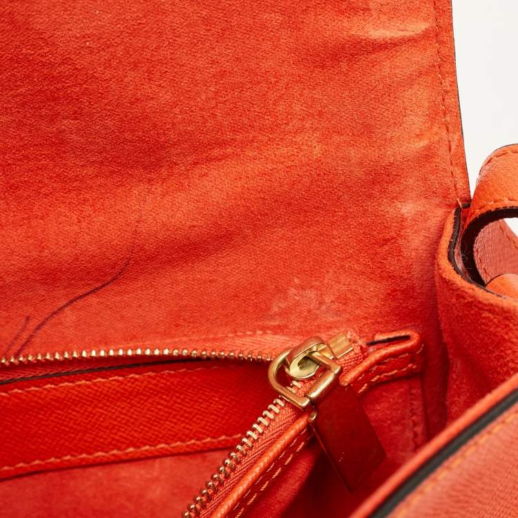 Pre Owned Alexander McQueen Orange Leather Heroine Flap Shoulder Bag