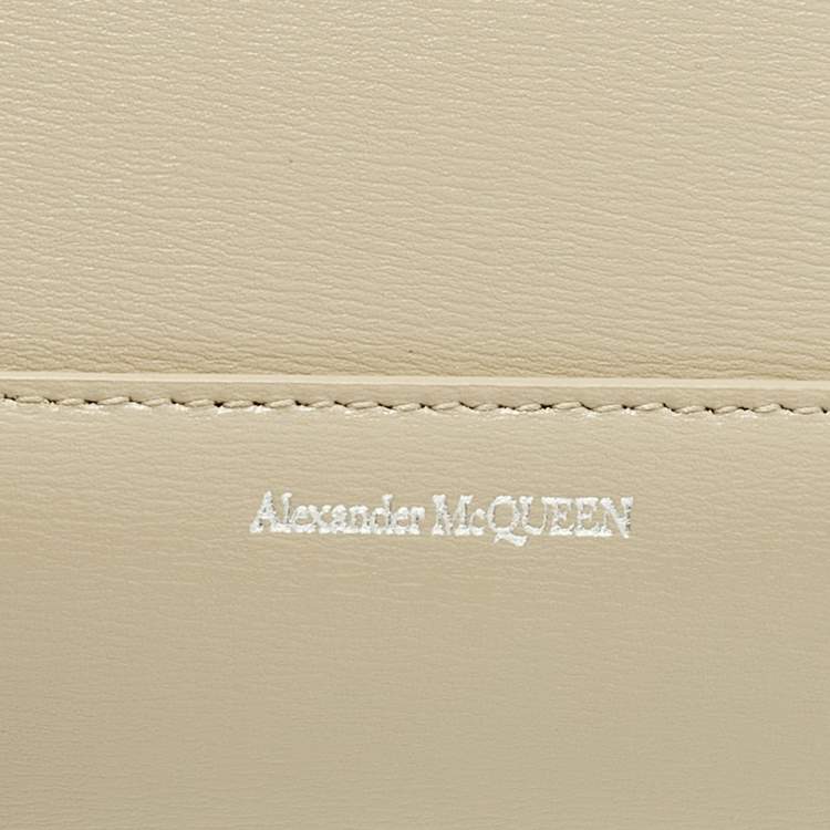 Pre Owned Alexander McQueen Jewelled Mini Beige Leather Hobo