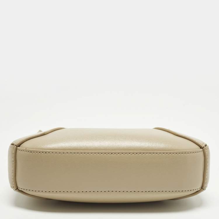 Pre Owned Alexander McQueen Jewelled Mini Beige Leather Hobo