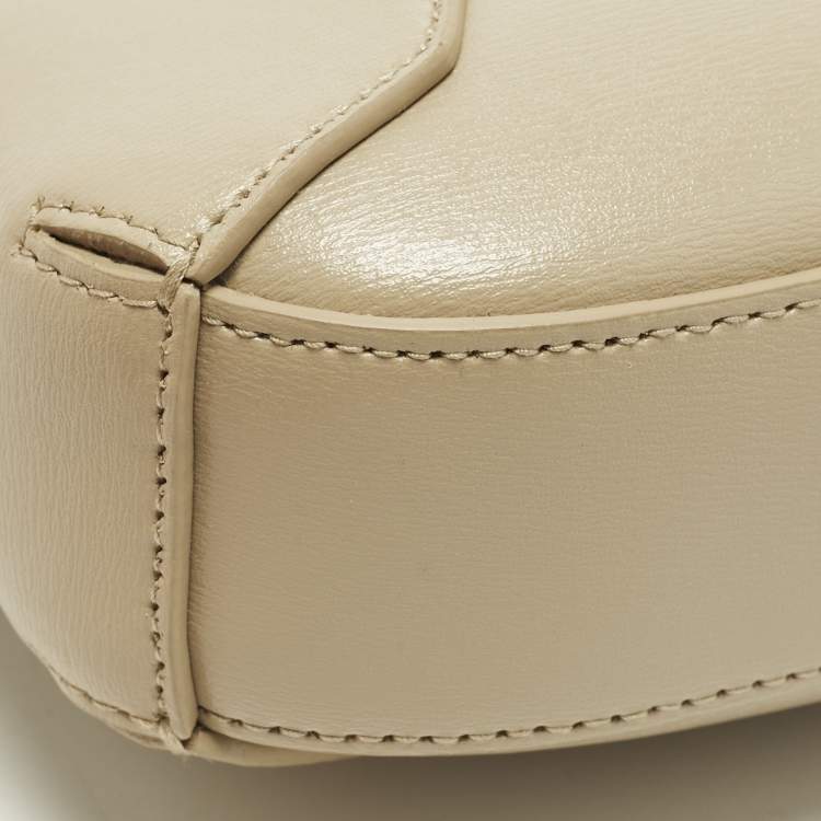 Pre Owned Alexander McQueen Jewelled Mini Beige Leather Hobo