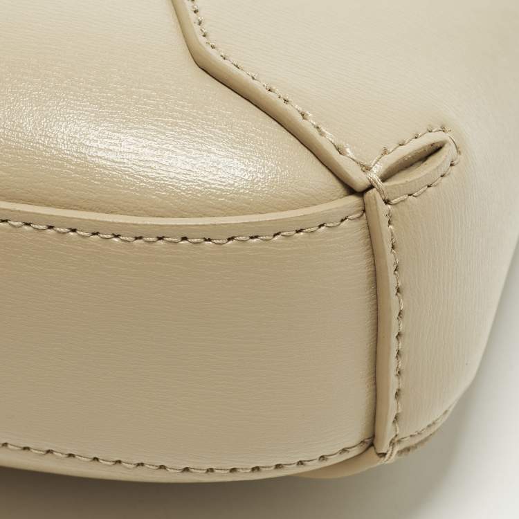 Pre Owned Alexander McQueen Jewelled Mini Beige Leather Hobo