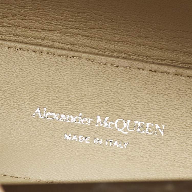 Pre Owned Alexander McQueen Jewelled Mini Beige Leather Hobo