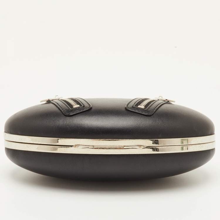 Pre Owned Alexander McQueen Box Black Leather Clutch