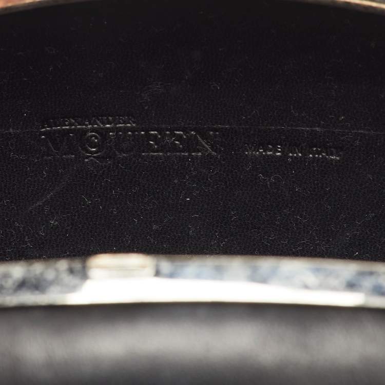 Pre Owned Alexander McQueen Box Black Leather Clutch